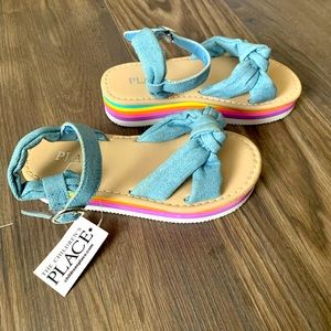 The Children’s Place Girls Denim Bow Platform Sandals - Denim